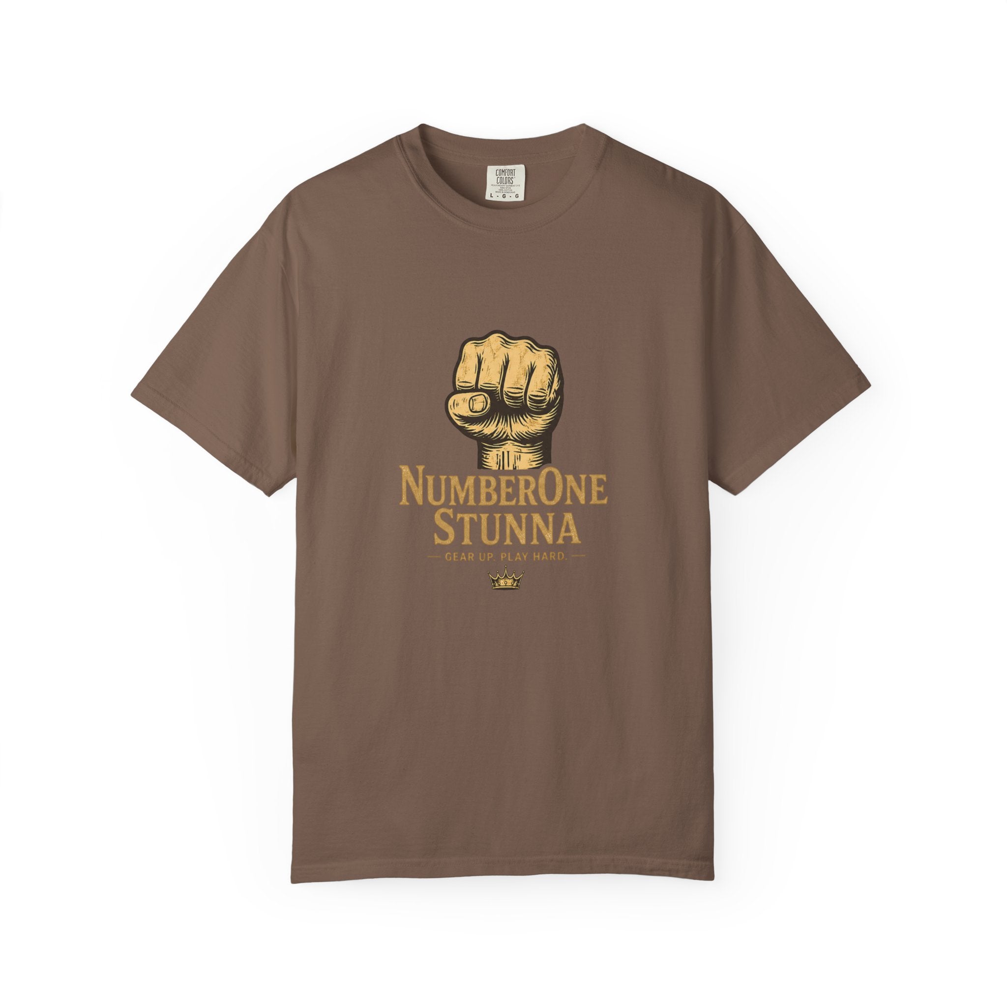 NumberOne Stunna fist graphic T-shirt | vintage gold crest tee