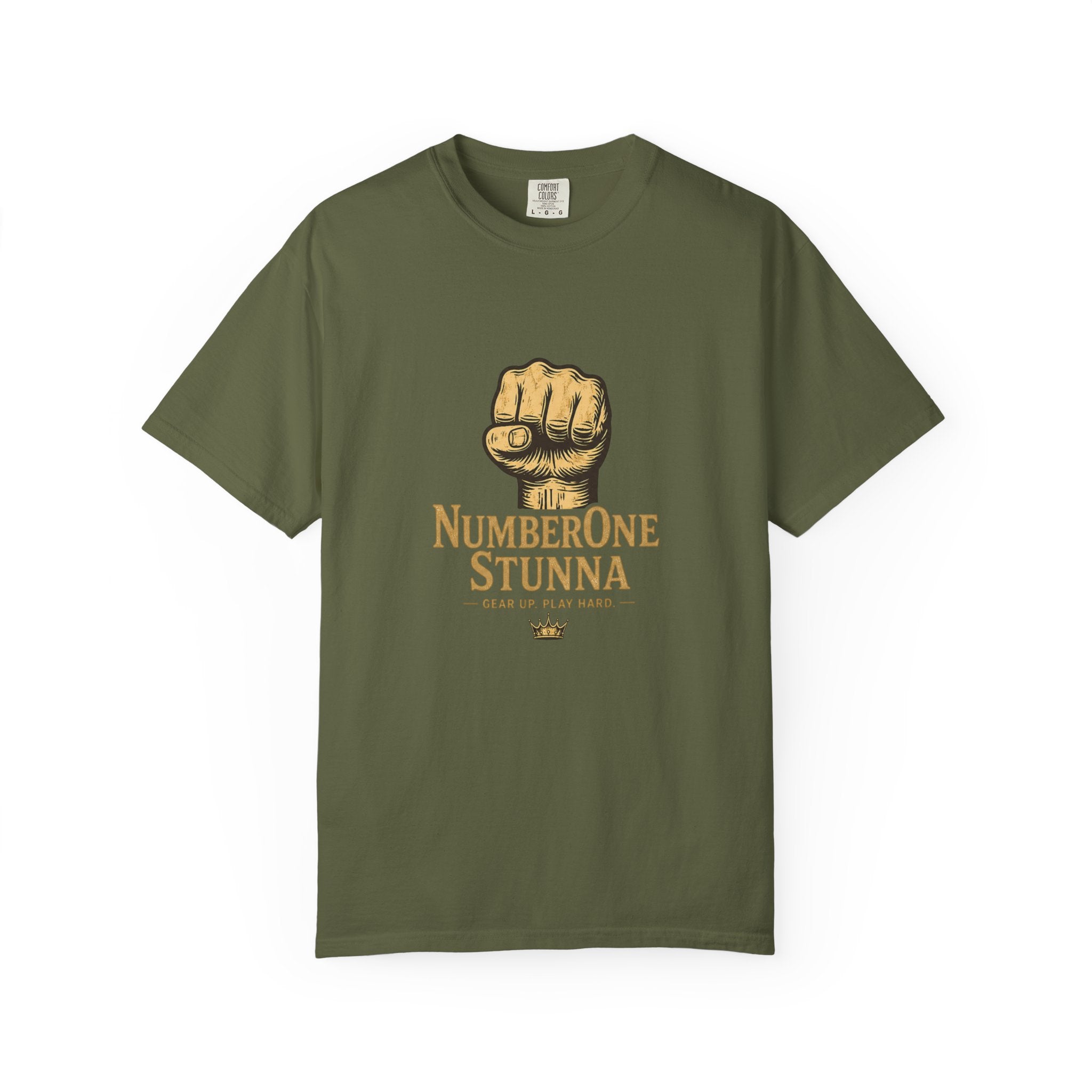 NumberOne Stunna fist graphic T-shirt | vintage gold crest tee