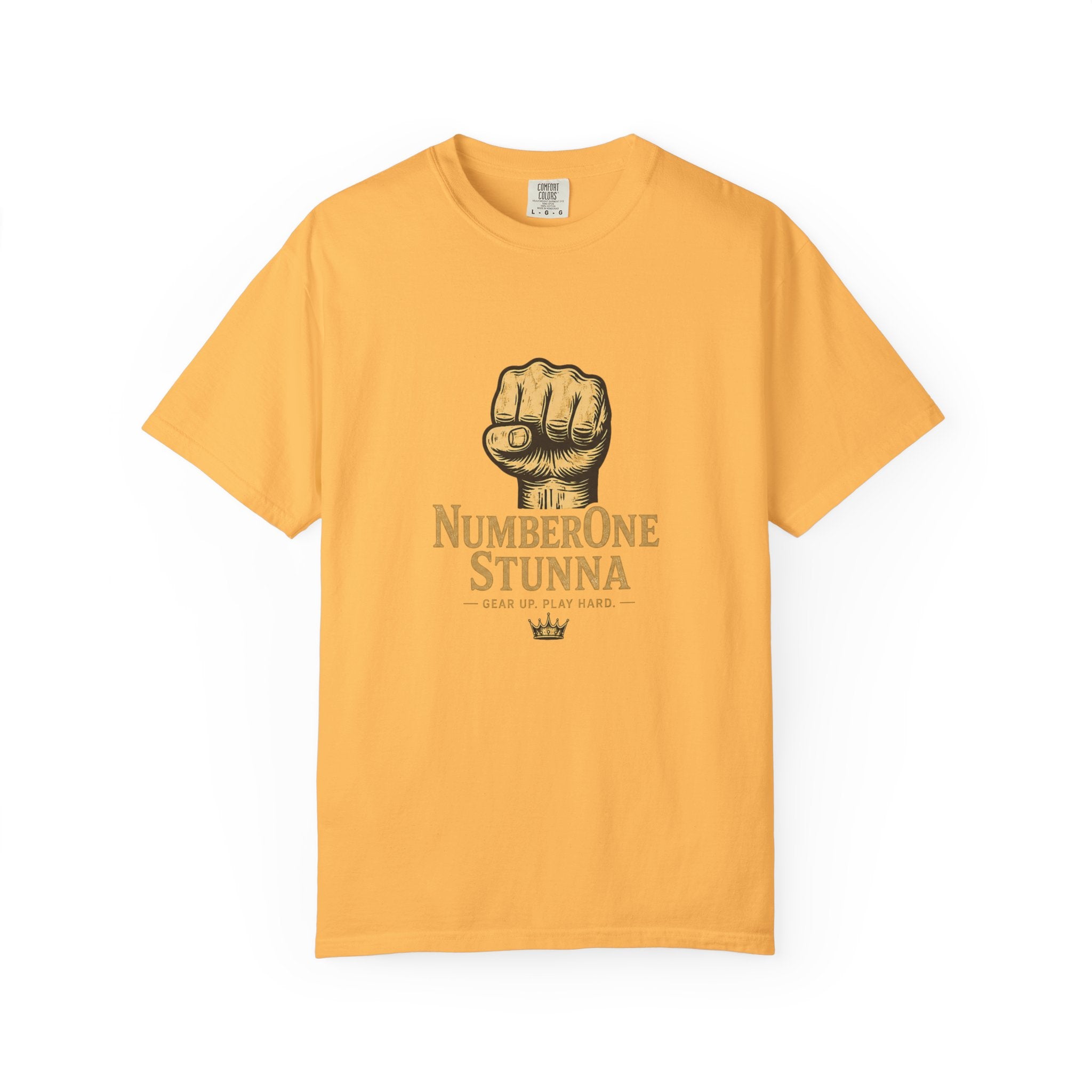 NumberOne Stunna fist graphic T-shirt | vintage gold crest tee