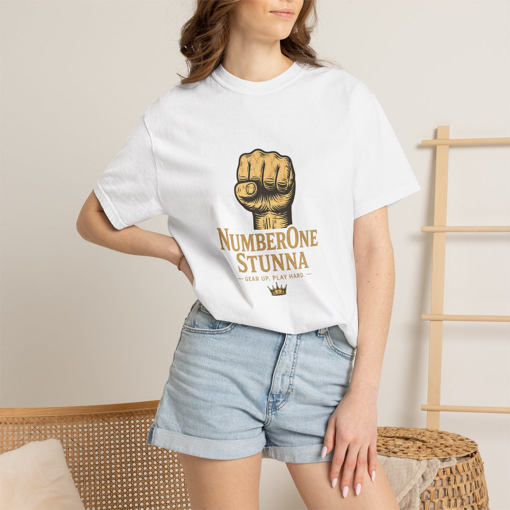 NumberOne Stunna fist graphic T-shirt | vintage gold crest tee