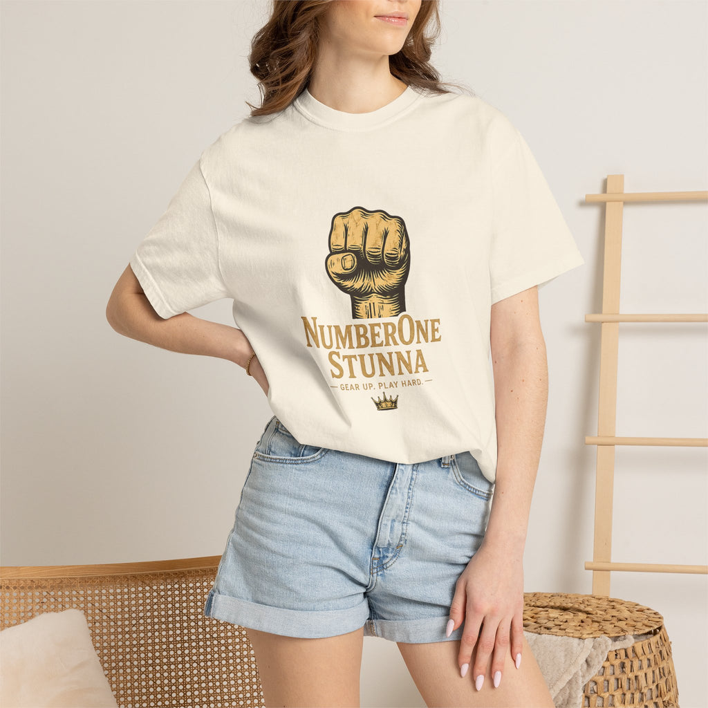 NumberOne Stunna fist graphic T-shirt | vintage gold crest tee