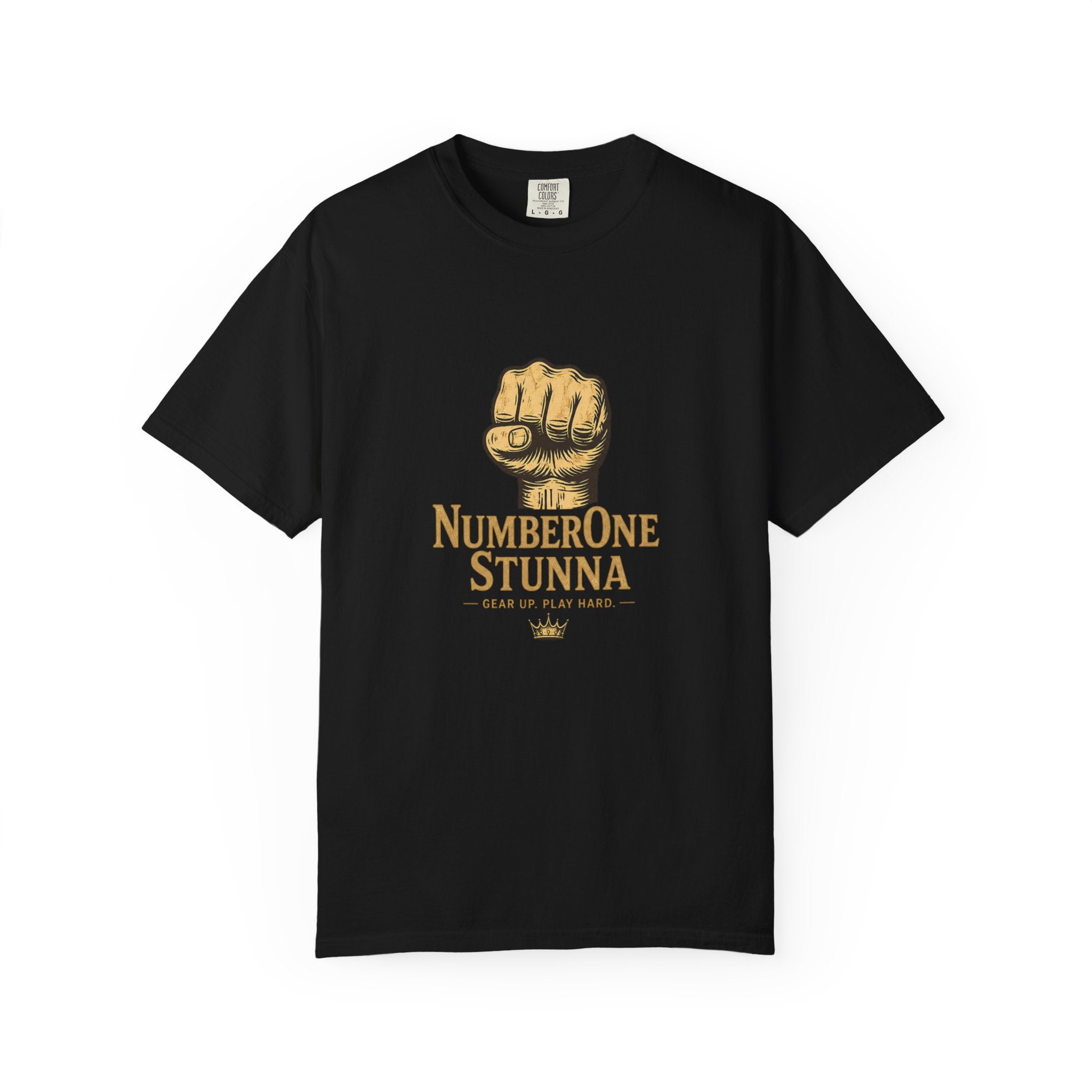 NumberOne Stunna fist graphic T-shirt | vintage gold crest tee