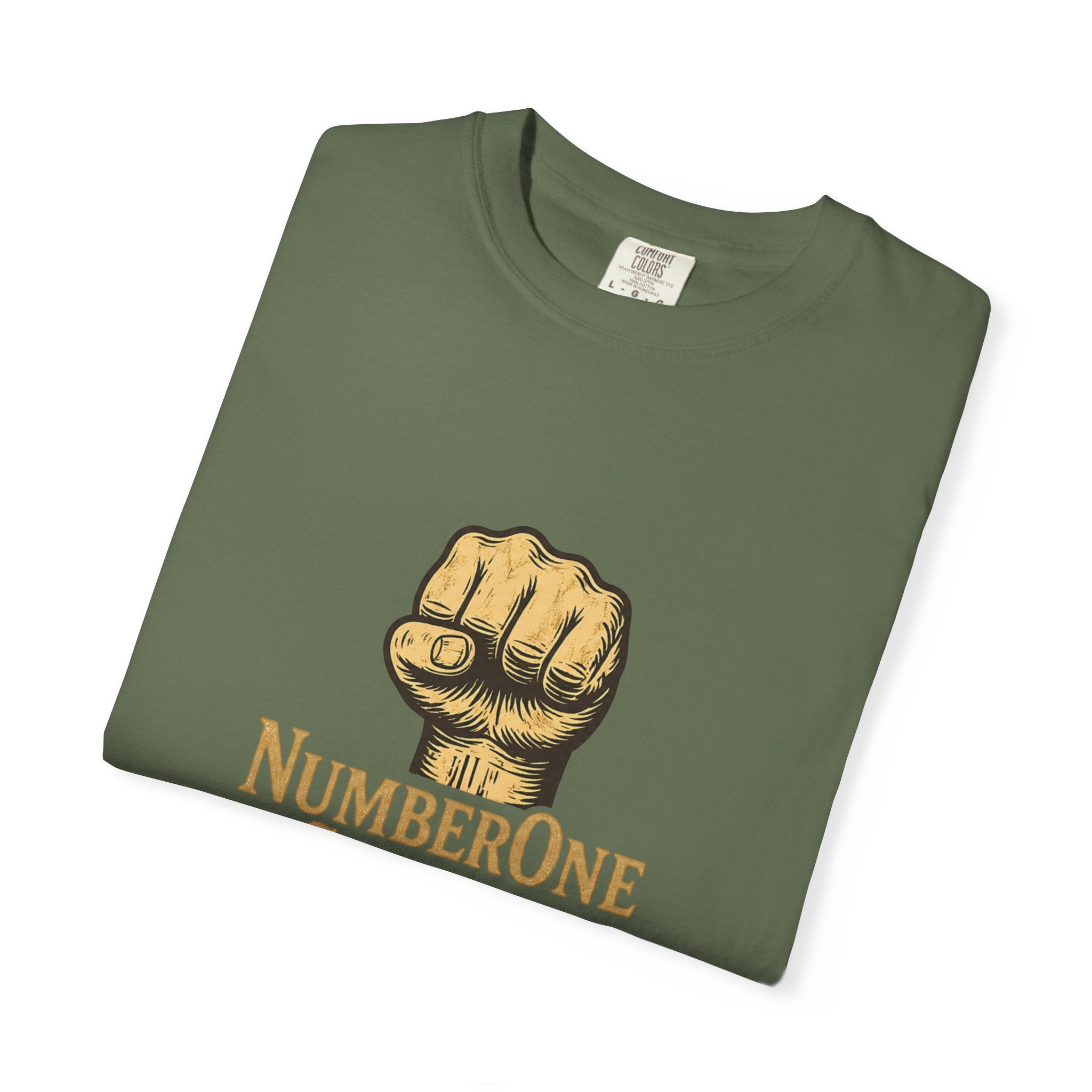 NumberOne Stunna fist graphic T-shirt | vintage gold crest tee