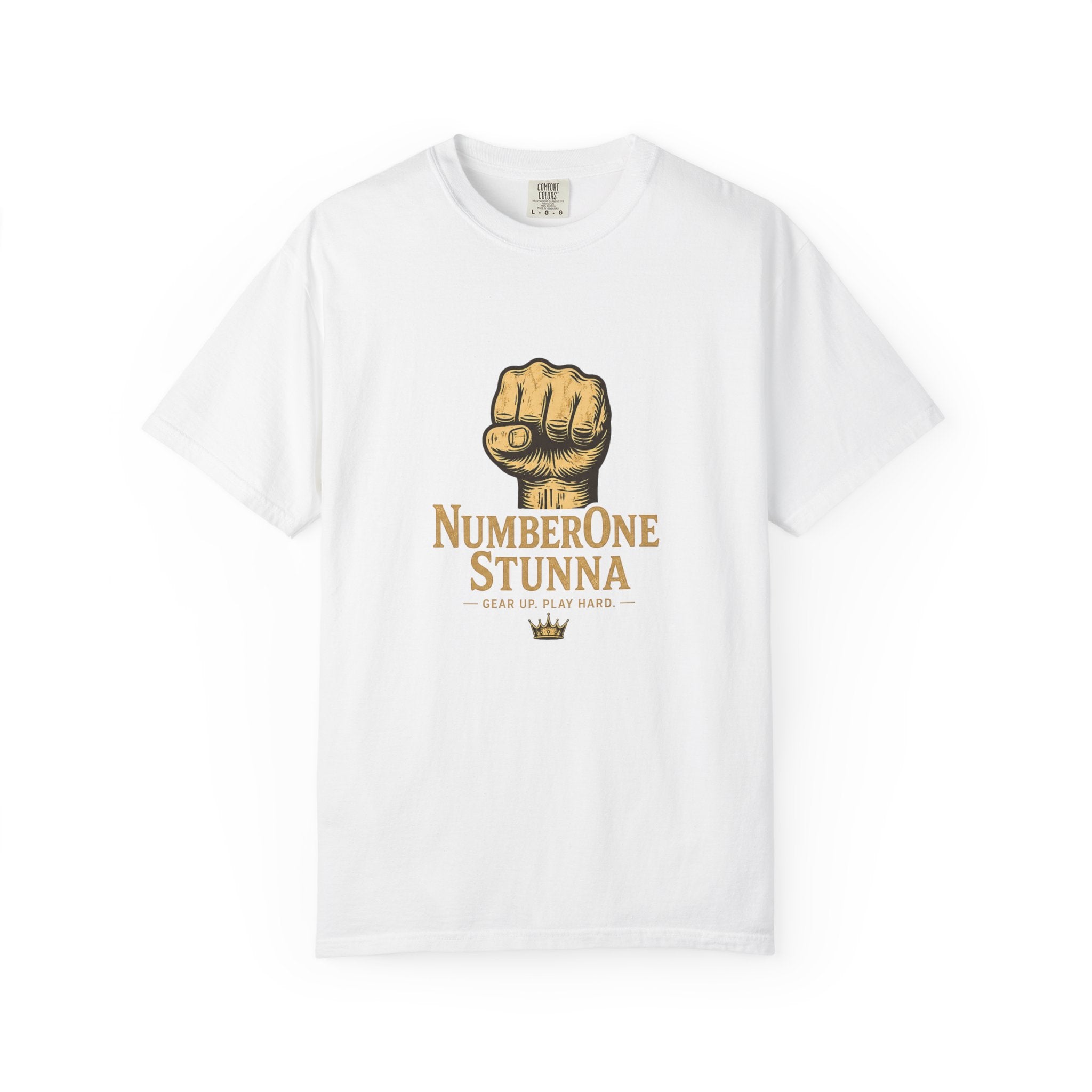 NumberOne Stunna fist graphic T-shirt | vintage gold crest tee