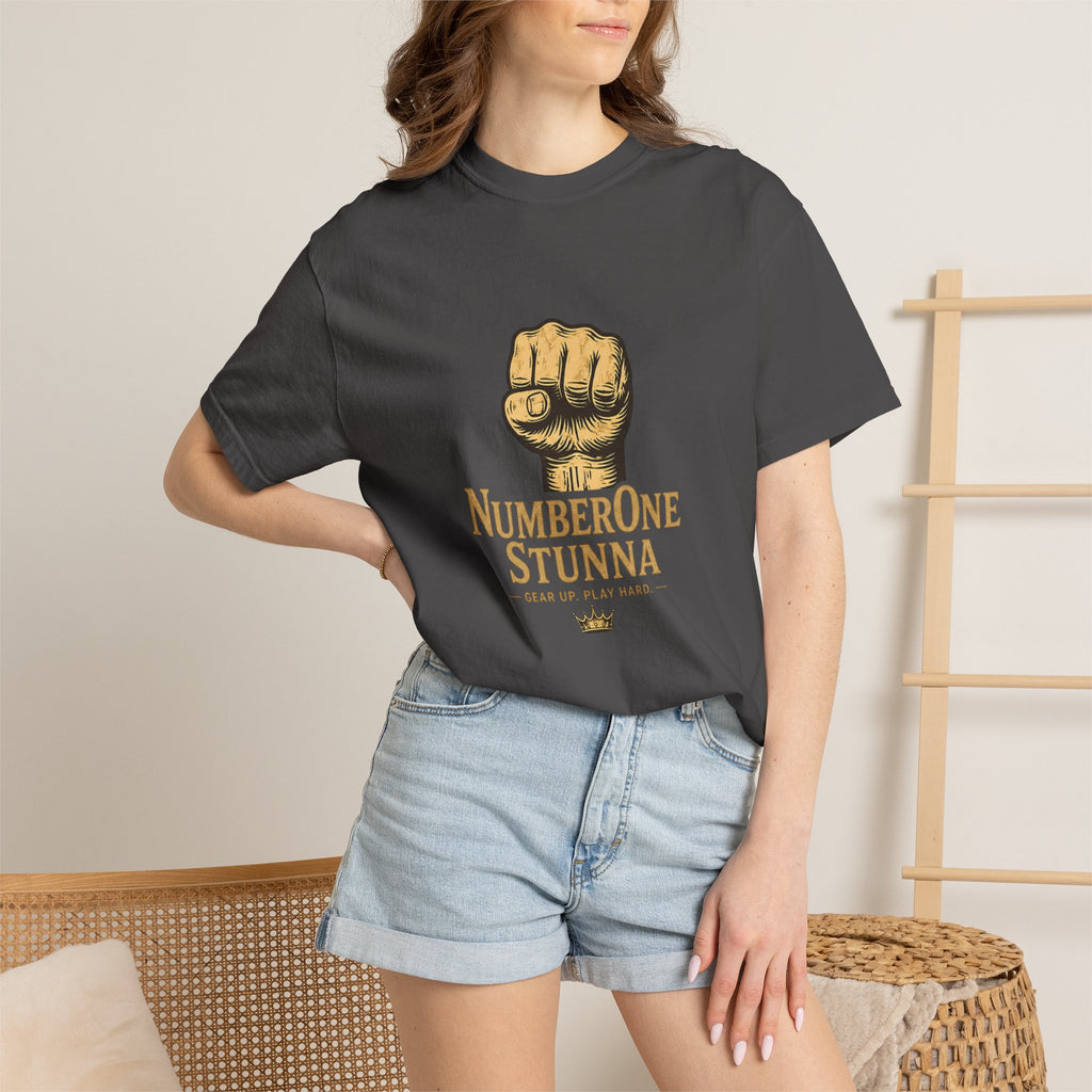 NumberOne Stunna fist graphic T-shirt | vintage gold crest tee
