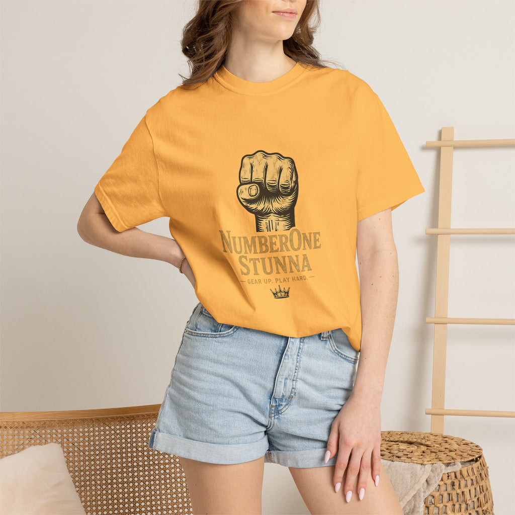 NumberOne Stunna fist graphic T-shirt | vintage gold crest tee