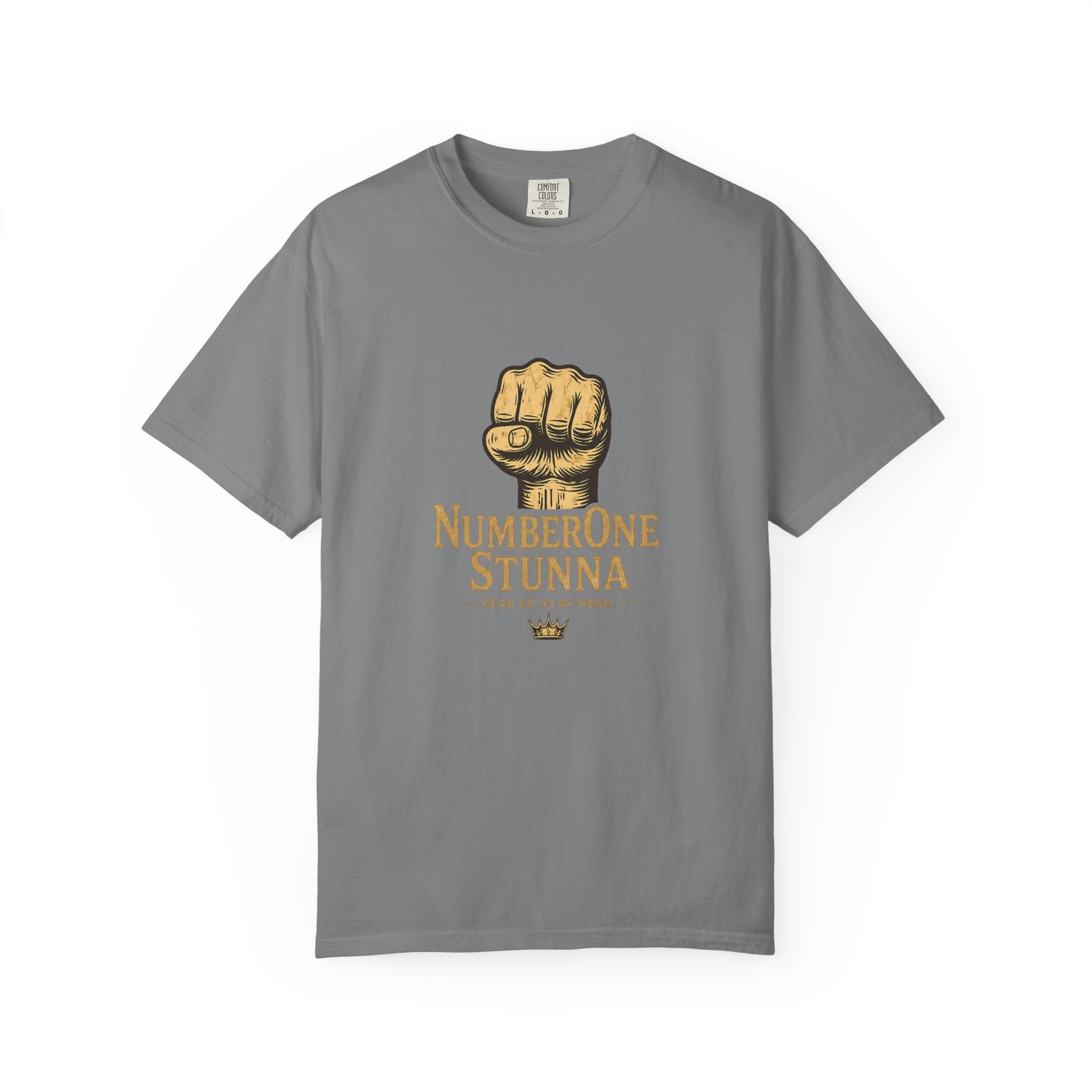 NumberOne Stunna fist graphic T-shirt | vintage gold crest tee