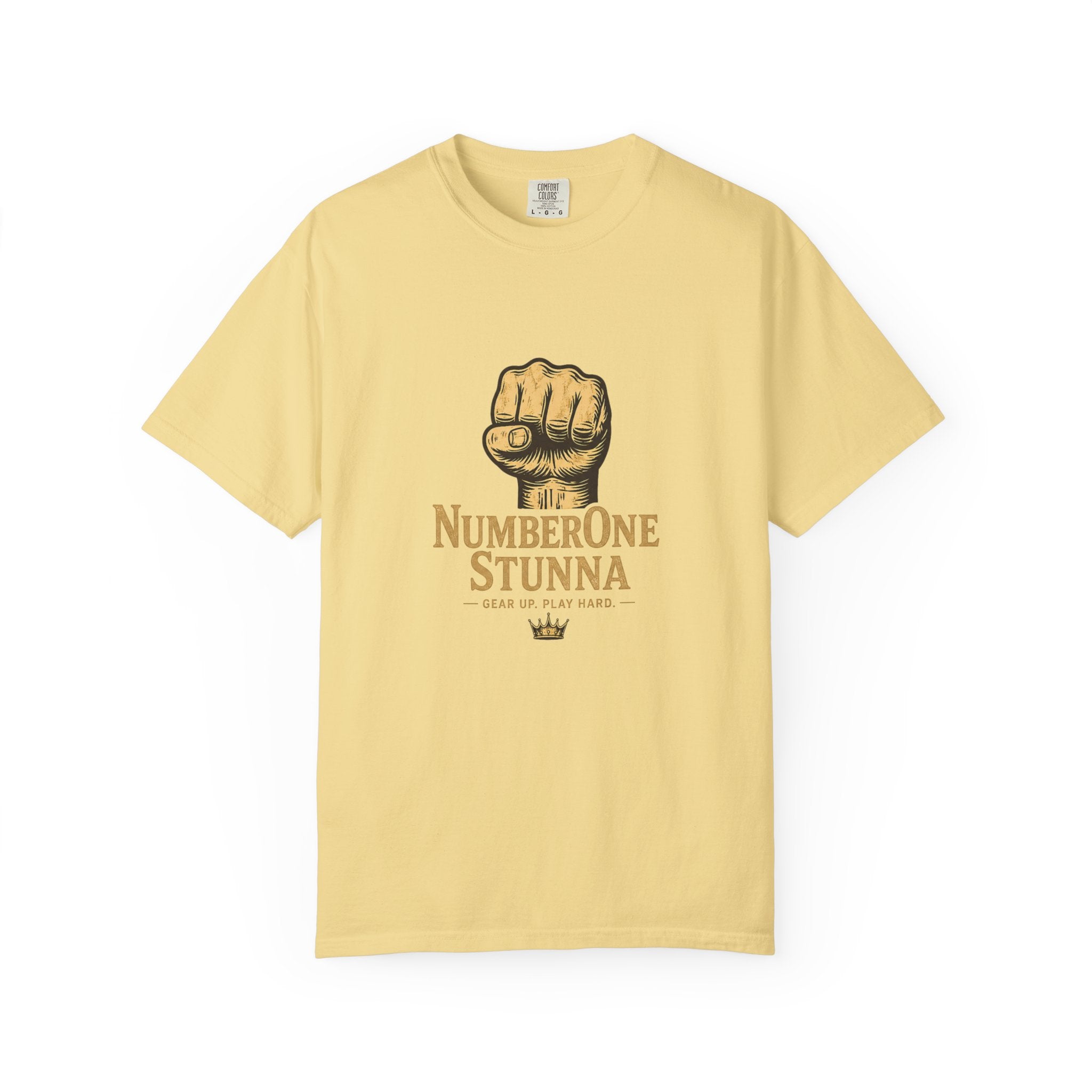 NumberOne Stunna fist graphic T-shirt | vintage gold crest tee
