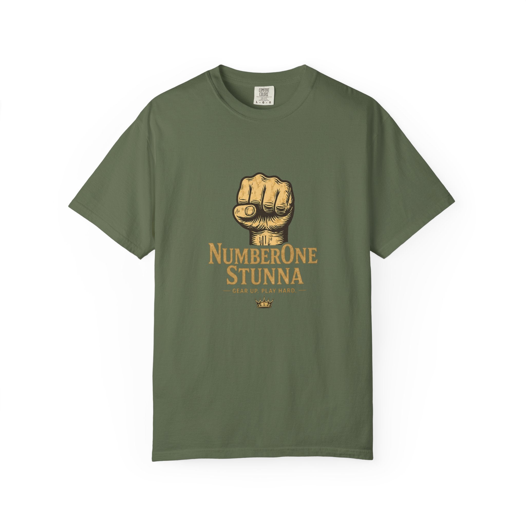 NumberOne Stunna fist graphic T-shirt | vintage gold crest tee